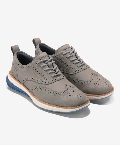 Мужские кожаные оксфорды COLE HAAN OriginalGrand Energy Weave серые — фото 2