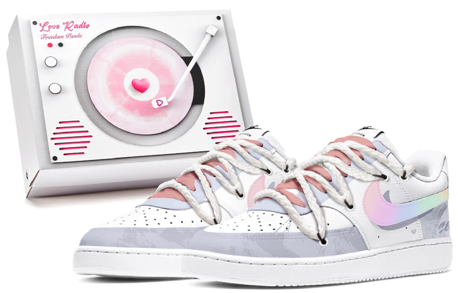 

Кроссовки Nike Court Vision 1 Skateboarding Shoes Men Low-top Grey/white, серый/белый