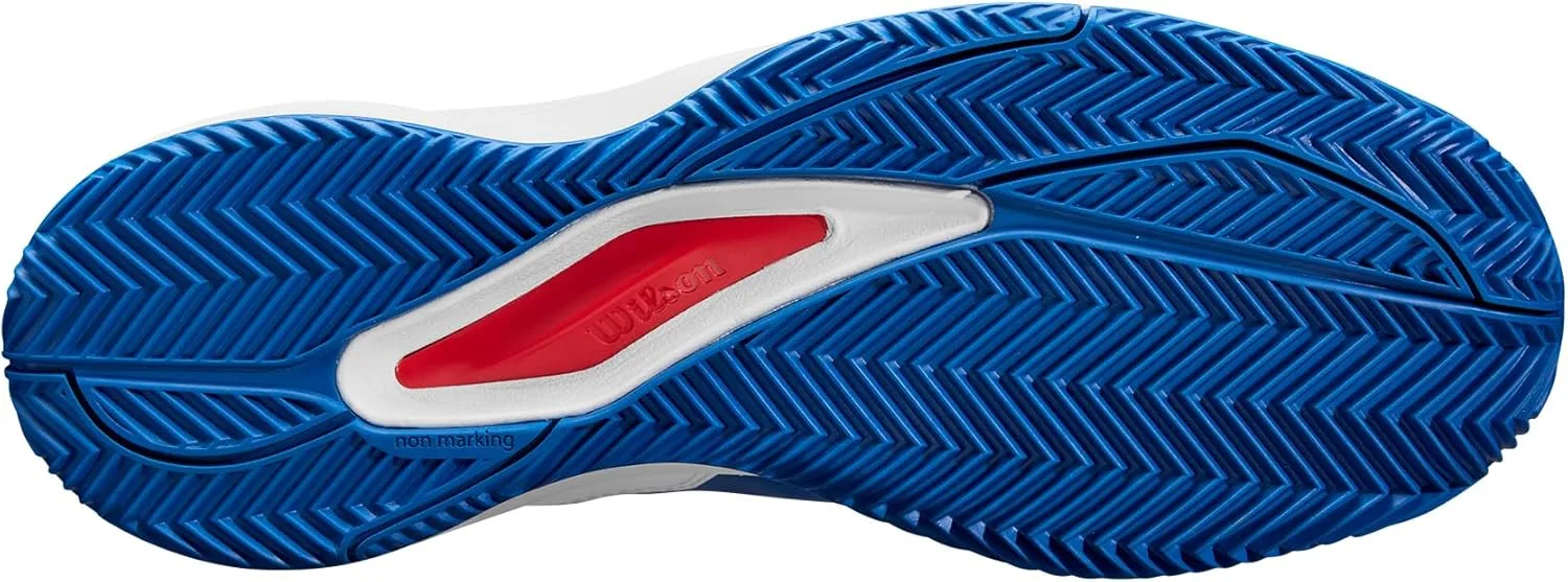 Мужские теннисные кроссовки Wilson Rush Pro Ace Clay, белый/красный/синий — фото 4