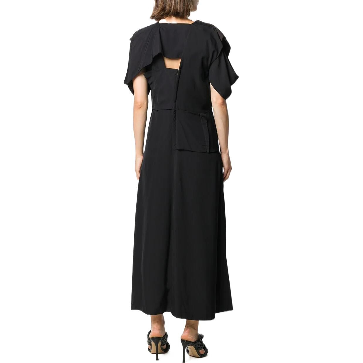 

Платье с короткими рукавами женское черное Bottega Veneta