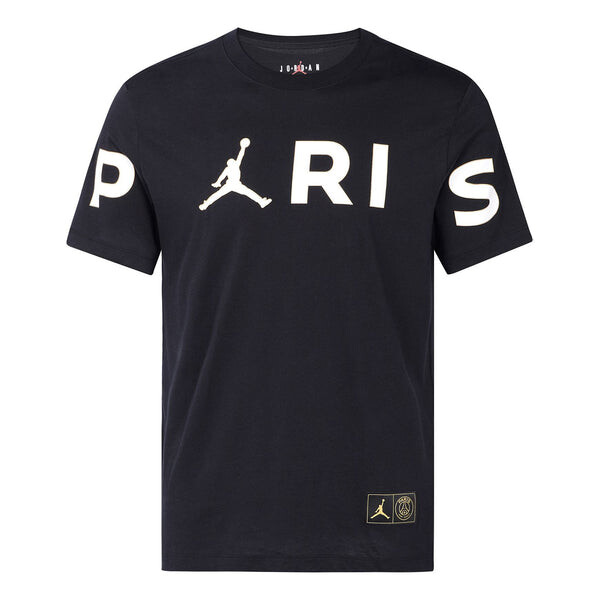 

Футболка с надписью paris saint germain большой логотип печать повседневные спортивные Air Jordan, черный