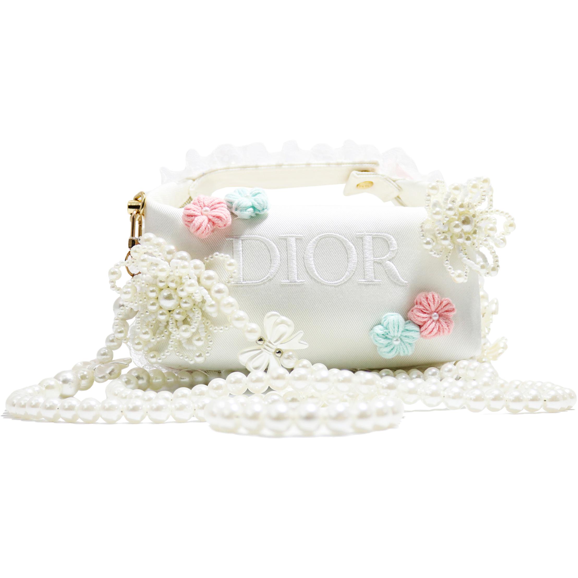 

[Custom Makeup Bag]Berlin Floral Elegant, Fashion, Romantic, Sweet Style Canvas Handbag, Crossbody Bag 16*9*11cm DIOR