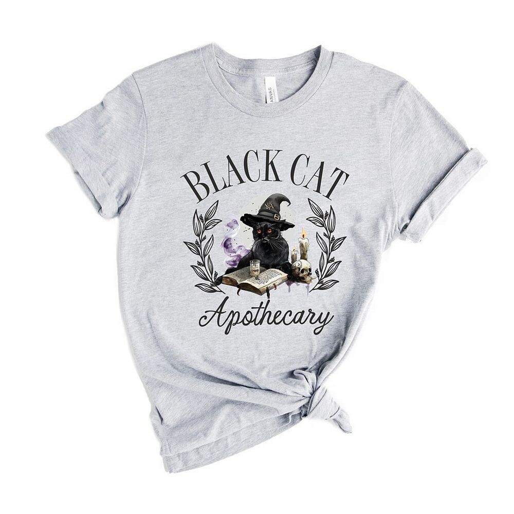 

Футболка с короткими рукавами и рисунком Black Cat Apothecary Simply Sage Market, цвет Heather Grey