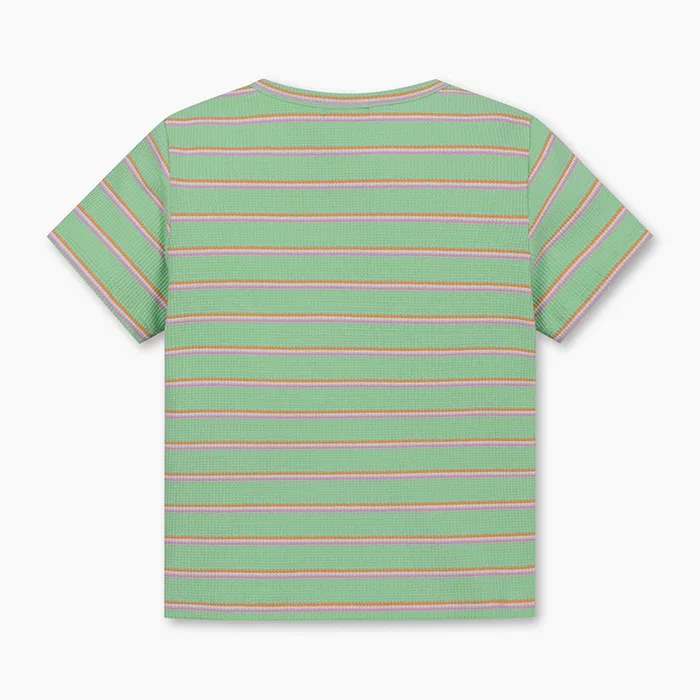 Детская мятная футболка в вафельную полоску от Benetton Kids — фото 2