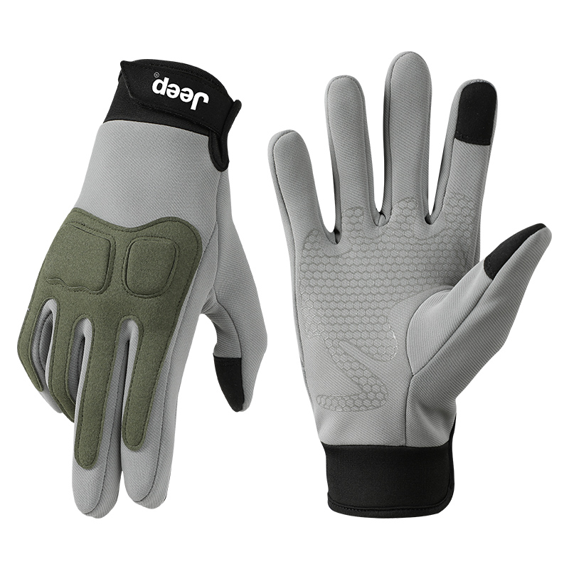 

Утолщенные спортивные перчатки мужские Jeep, светло-серый & зеленый