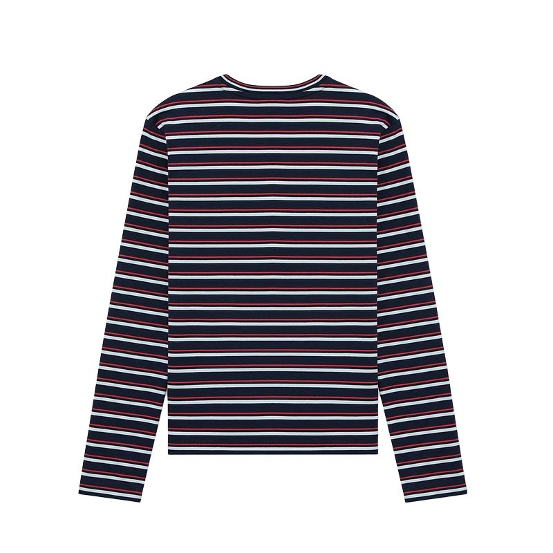 Футболка Lacoste SS25 Women's, полосатая, красно-бело-синяя — фото 2