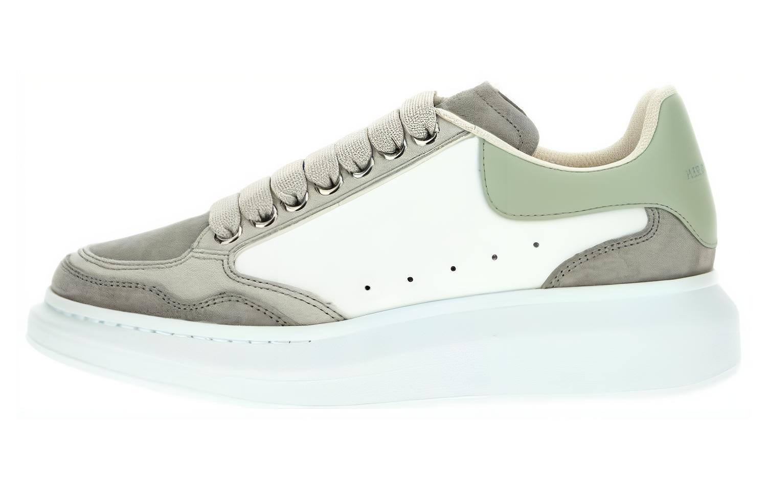 Лакированные кожаные кроссовки с панелями Larry Alexander McQueen, белые