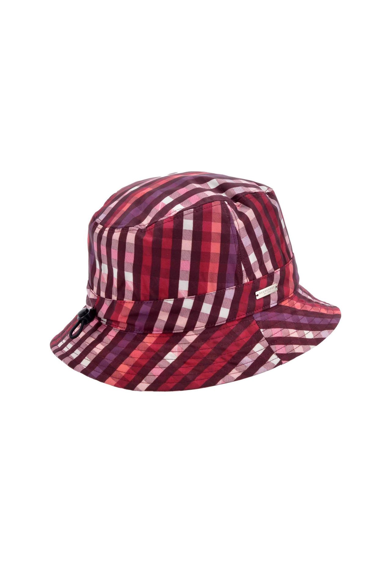 

Водоотталкивающая рыбацкая шапка в клетку 19229-0 SEEBERGER, цвет Burgund/fuchsia