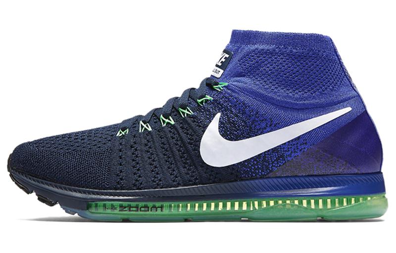 

Nike All Out Flyknit 'College Navy White Black Electro Green' Чёрный Зелёный