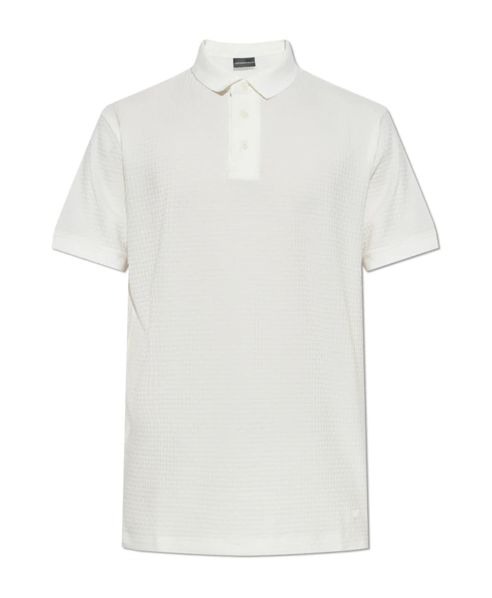 

Поло с узором Emporio Armani, бежевый