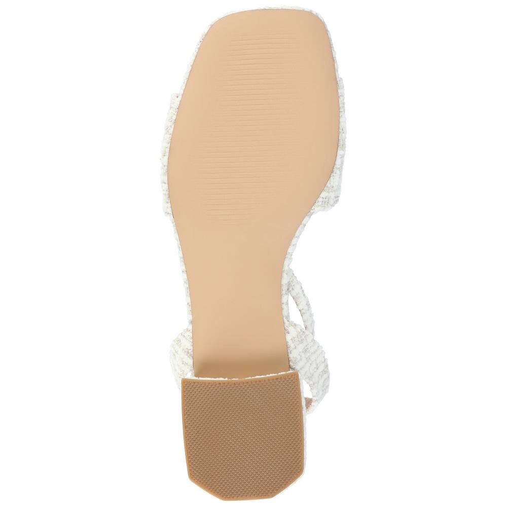Женские твидовые босоножки Tru Comfort на низком каблуке Journee Collection Adleey Tru Comfort, бежевый — фото 3