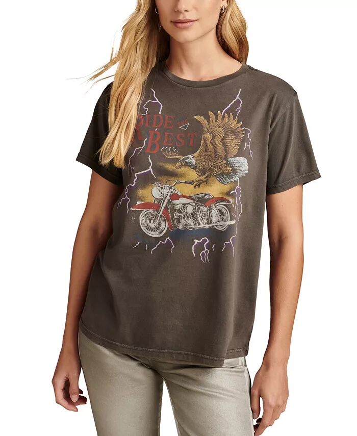 

Женская футболка Eagle Moto Cotton Lucky Brand, черный