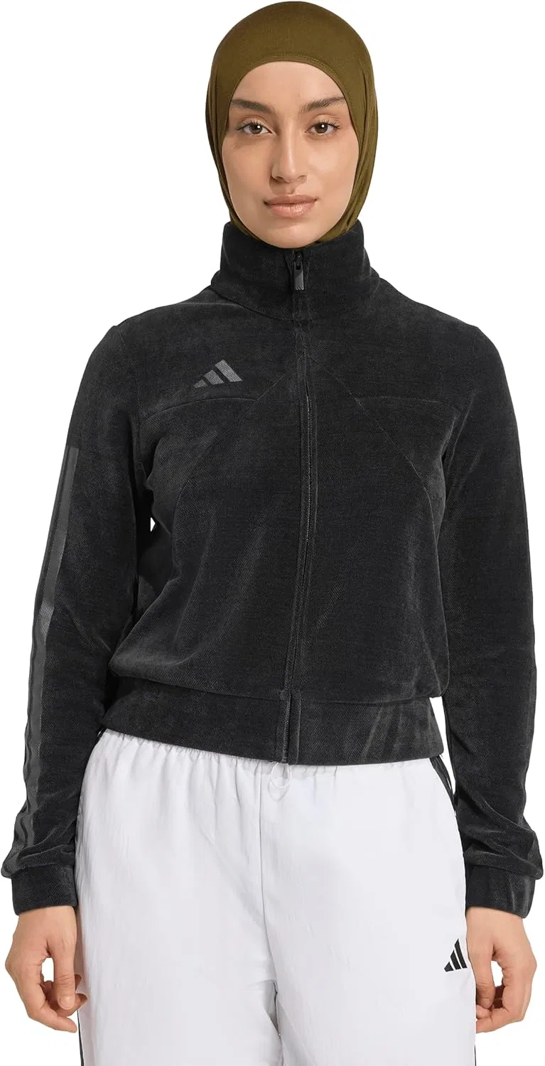 Женская куртка для активного отдыха, velour, adidas, черный