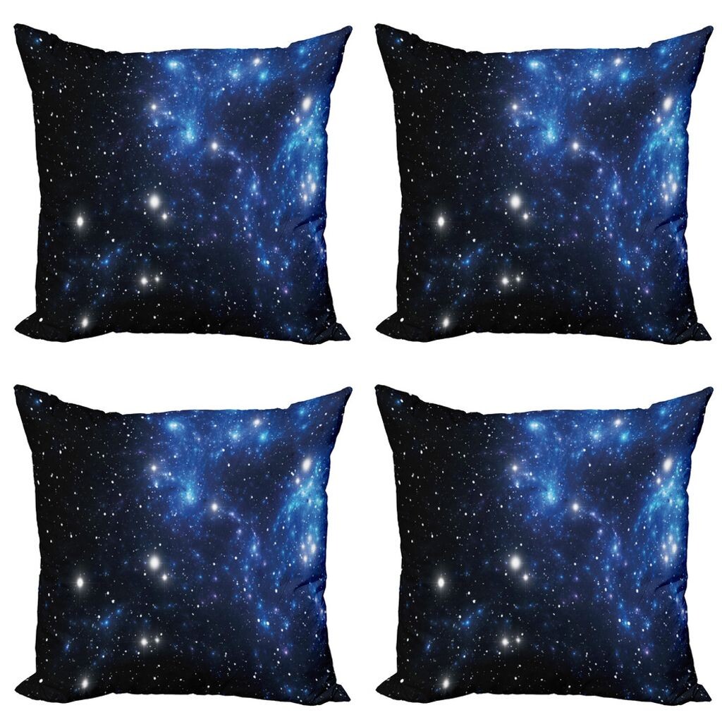

Комплект чехлов на подушку ABAKUHAUS Constellation (4 предмета), Туманность космической звезды, современная двусторонняя цифровая печать, 40 см x 40 см, синий черный белый
