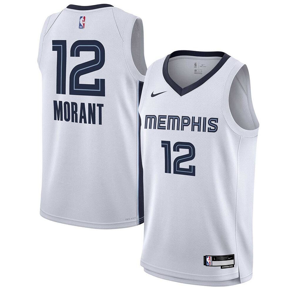 

Молодежная белая майка Nike Ja Morant Memphis Grizzlies Swingman — Association Edition, цвет Grz White