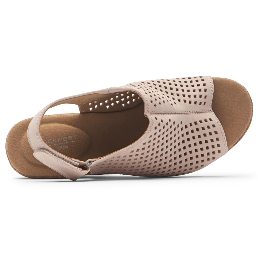 Босоножки на танкетке Briah с задником Rockport, nude leather — фото 3