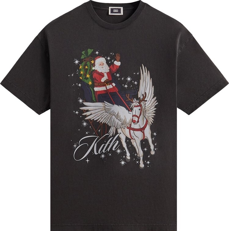 

Футболка Kith Sleigh Vintage 'Black', черный