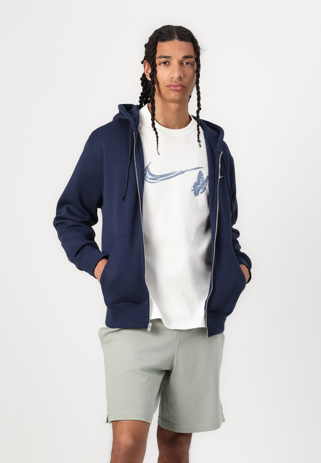 Толстовка на молнии CLUB HOODIE Nike Sportswear, черный — фото 4