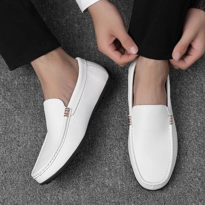 Лоферы мужские классические белые SayfuR — фото 2