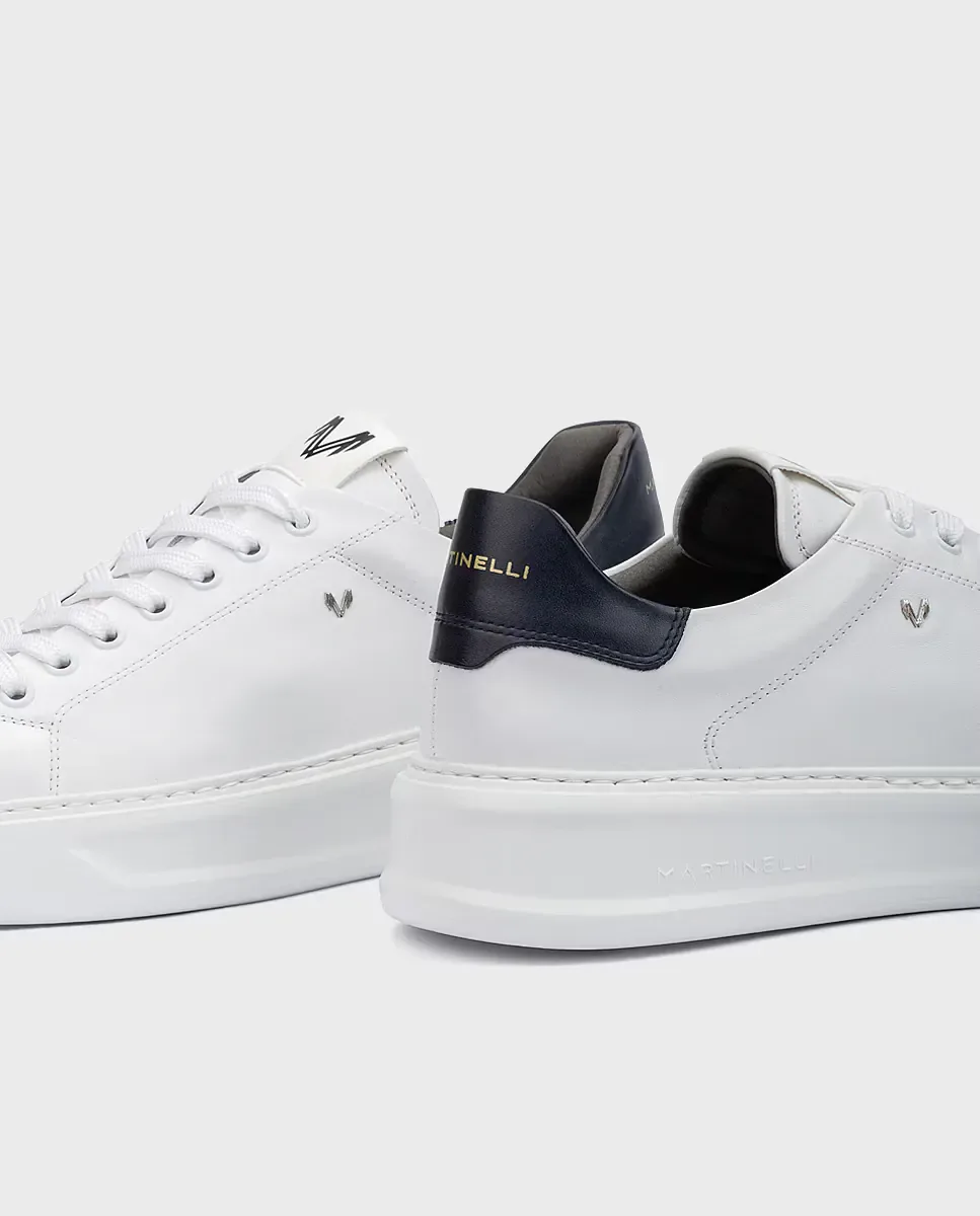 Martinelli Мужские кожаные кроссовки белого цвета — фото 4