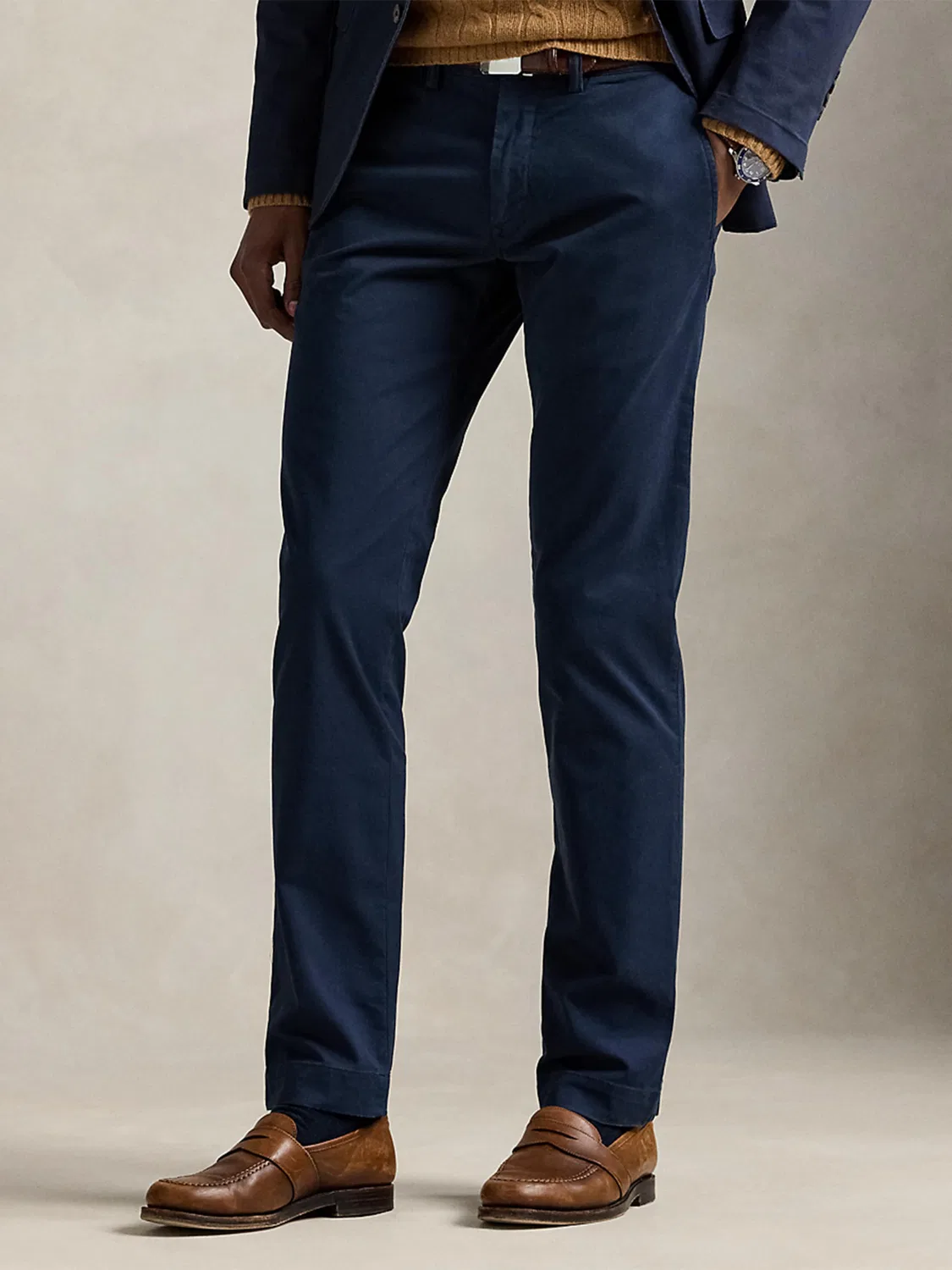 Брюки-чиносы Polo Ralph Lauren Slim fit Bedford, синий — фото 2