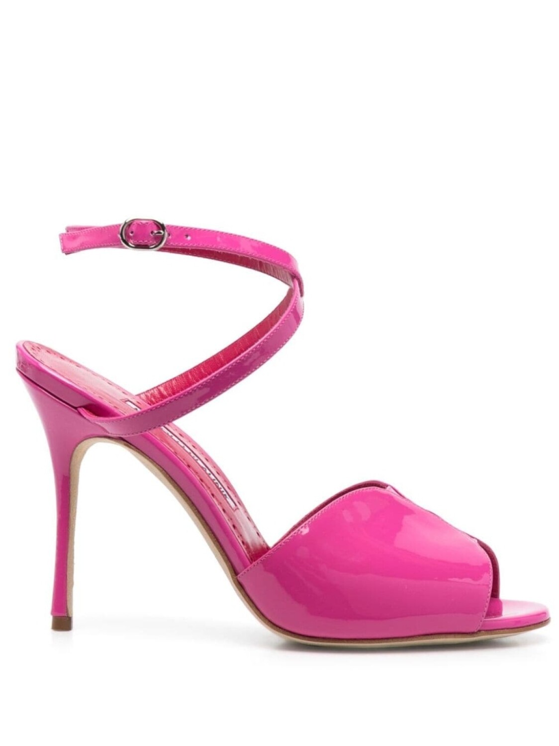 Manolo Blahnik лакированные босоножки Hourani 110, розовый
