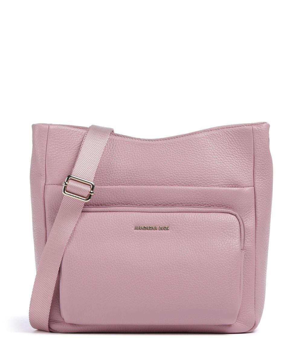 

Сумка на плечо из мягкой кожи из зернистой телячьей кожи. Mandarina Duck, розовый