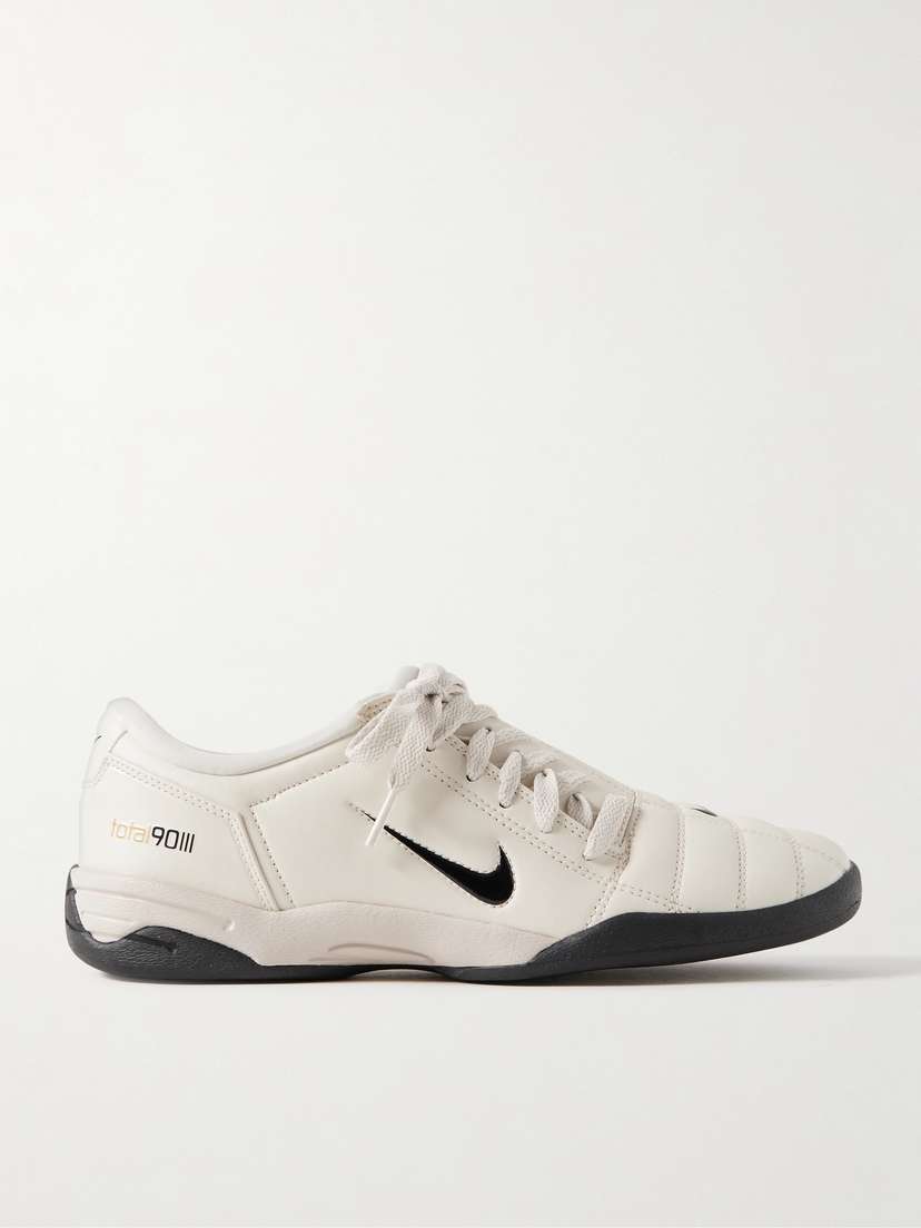 Кожанные кроссовки Nike, экрю