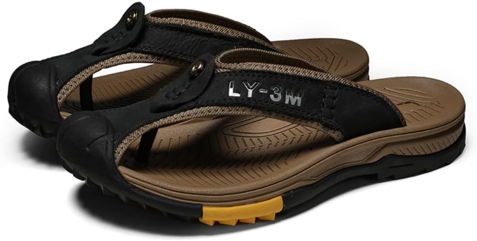 

Мужские шлепанцы Adornosbt: легкие вьетнамки, прочные для ходьбы, черный