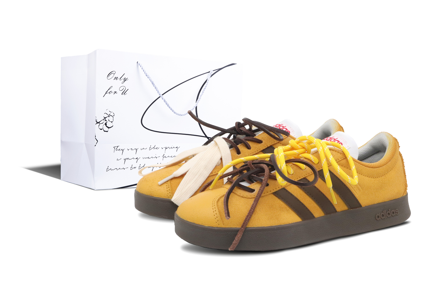 

Adidas Neo VL Court 2.0 Износостойкие низкие кроссовки для скейтбординга Unisex имбирно-желтый молочный кофе