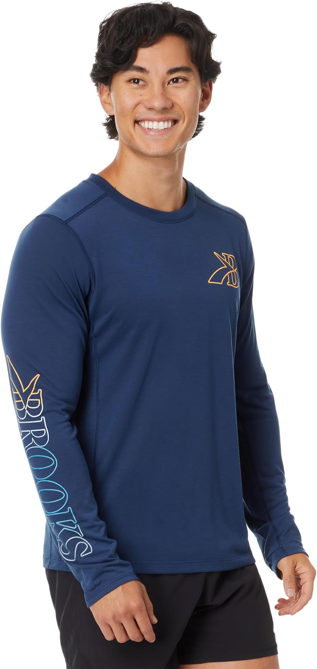 

Футболка Brooks Distance Long Sleeve 3.0, цвет Blue Slate/Brooks Gradient