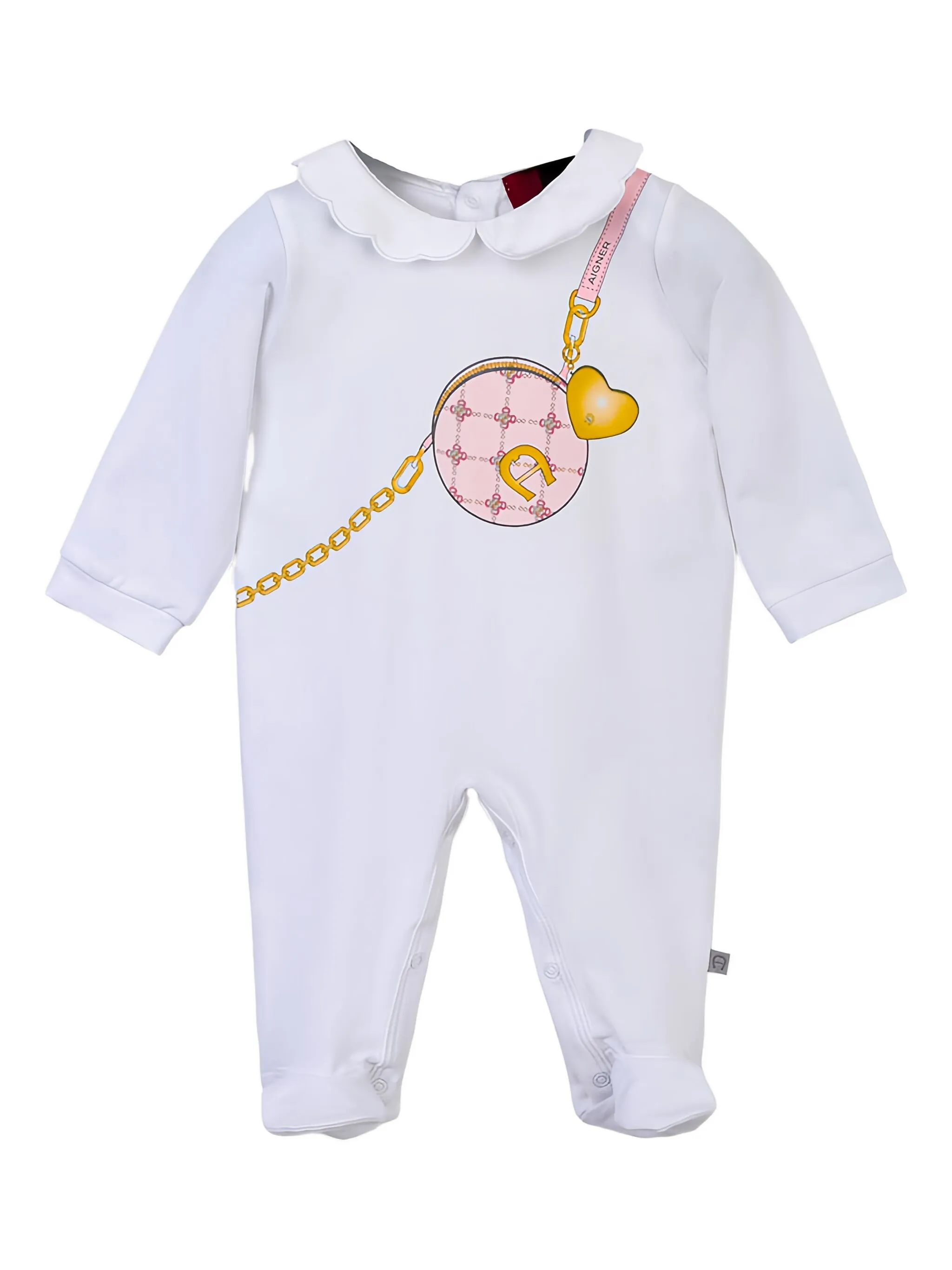 

Пижама с воротником Питер Пэн и графичным принтом Aigner Kids, белый