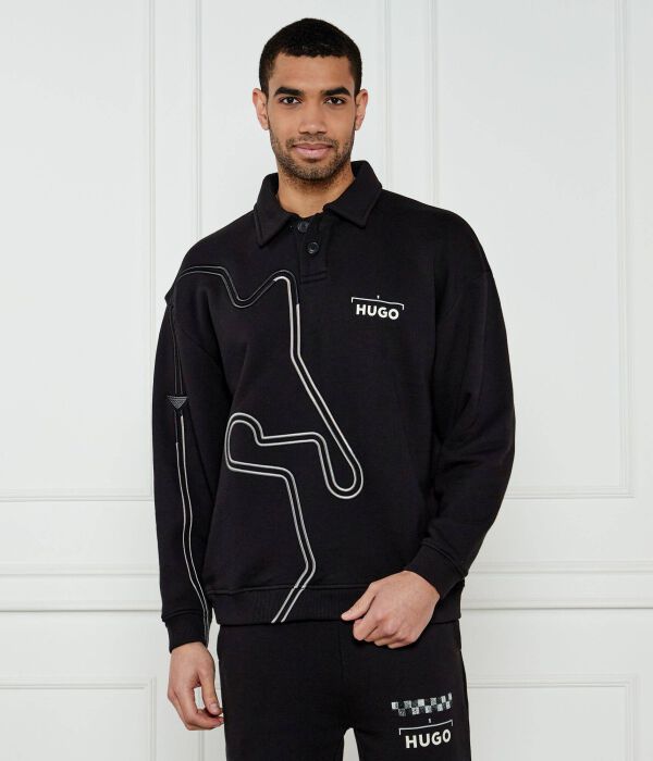 

Джемпер с капюшоном Relaxed fit Hugo, черный
