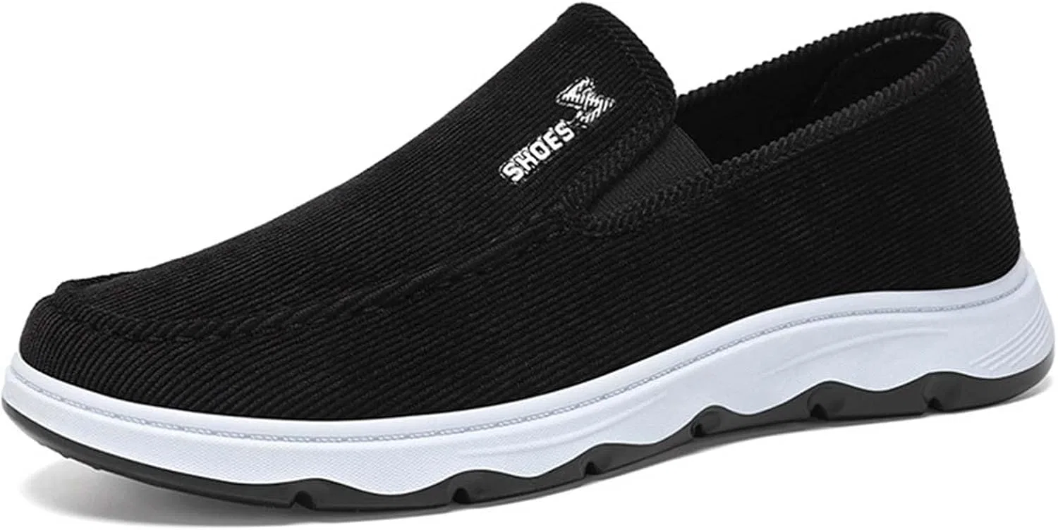 Мужские повседневные туфли-лоферы Breathable Soft Sole Loafers Cloth Shoes, Black — фото 4