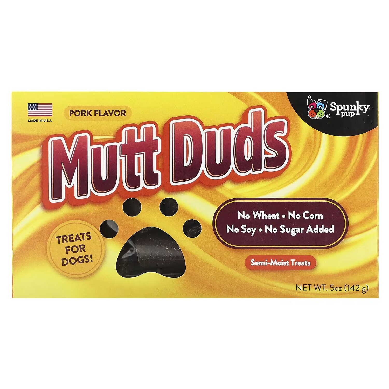 

Mutt Duds, Лакомство для собак, свинина, 5 унций (142 г) Spunky Pup