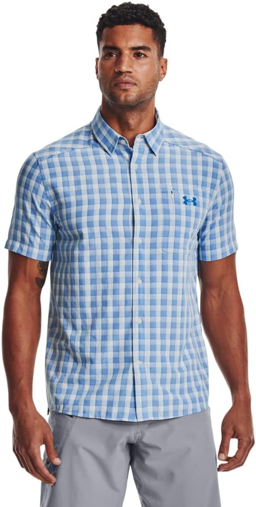 

Мужская клетчатая футболка Drift Tide 2.0 от Under Armour с коротким рукавом, Stone (279)/Victory Blue, Синий, Мужская клетчатая футболка Drift Tide 2.0 от Under Armour с коротким рукавом, Stone (279)/Victory Blue