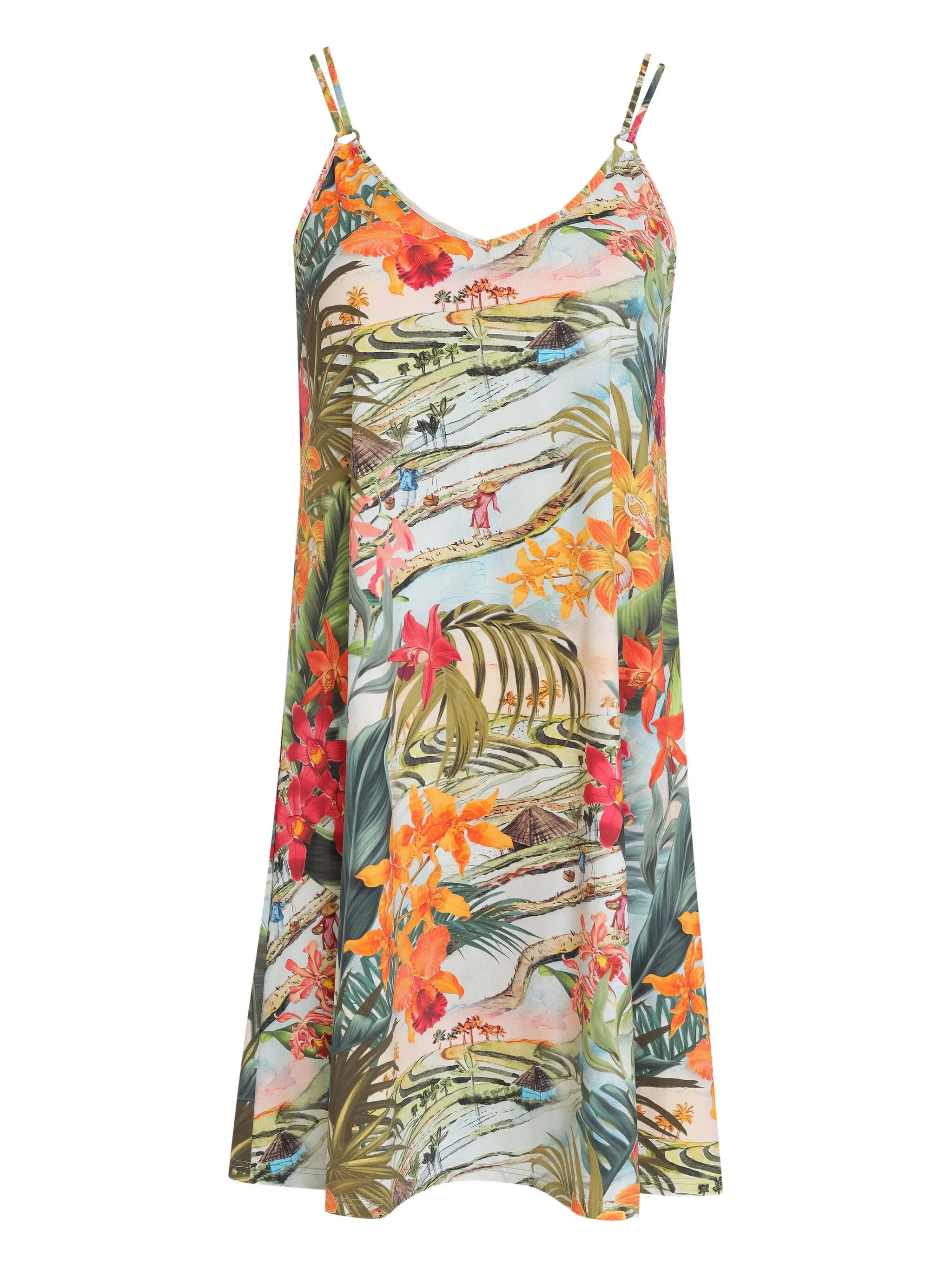 

Платье-комбинация с цветочным принтом Lygia & Nanny, зеленый