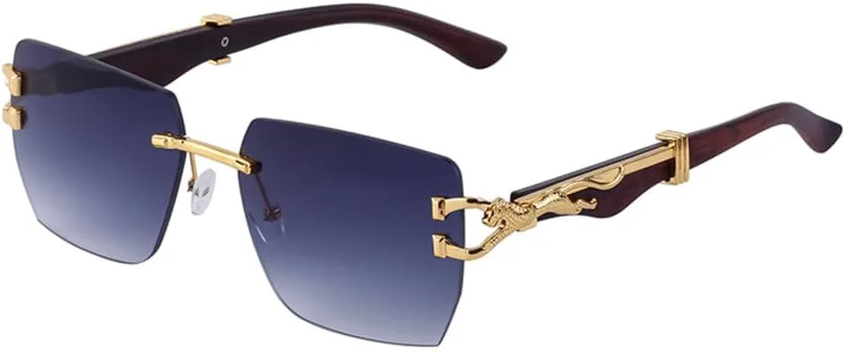 

Винтажные солнцезащитные очки LVTFCO без оправы для мужчин и женщин, роскошные солнцезащитные очки без оправы для мужчин с леопардовым принтом, C2 Gradient Gray