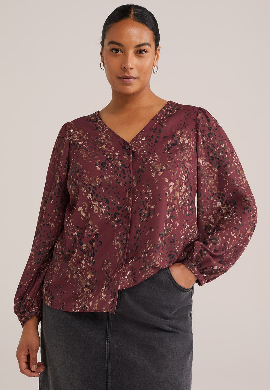 

Блуза WE Fashion CURVE, Multi Coloured/Dark Brown
