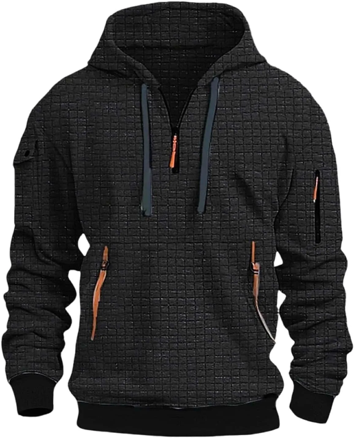 

Толстовка с капюшоном Athletic Textured для мужчин Big and Tall, четверть молнии, Slim Fit