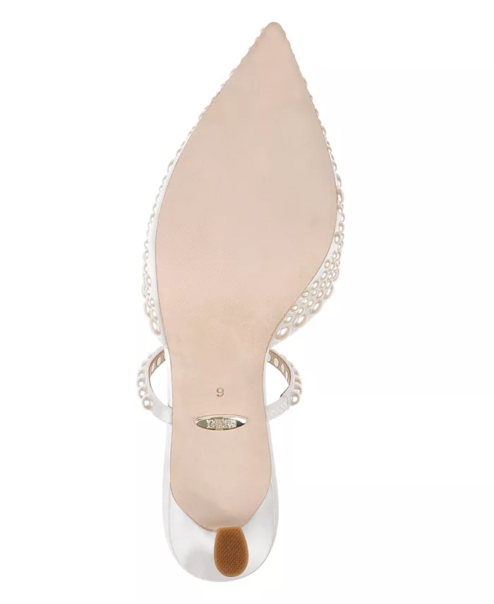 Женские туфли-мюли Duchess с острым носом Badgley Mischka, белый — фото 4