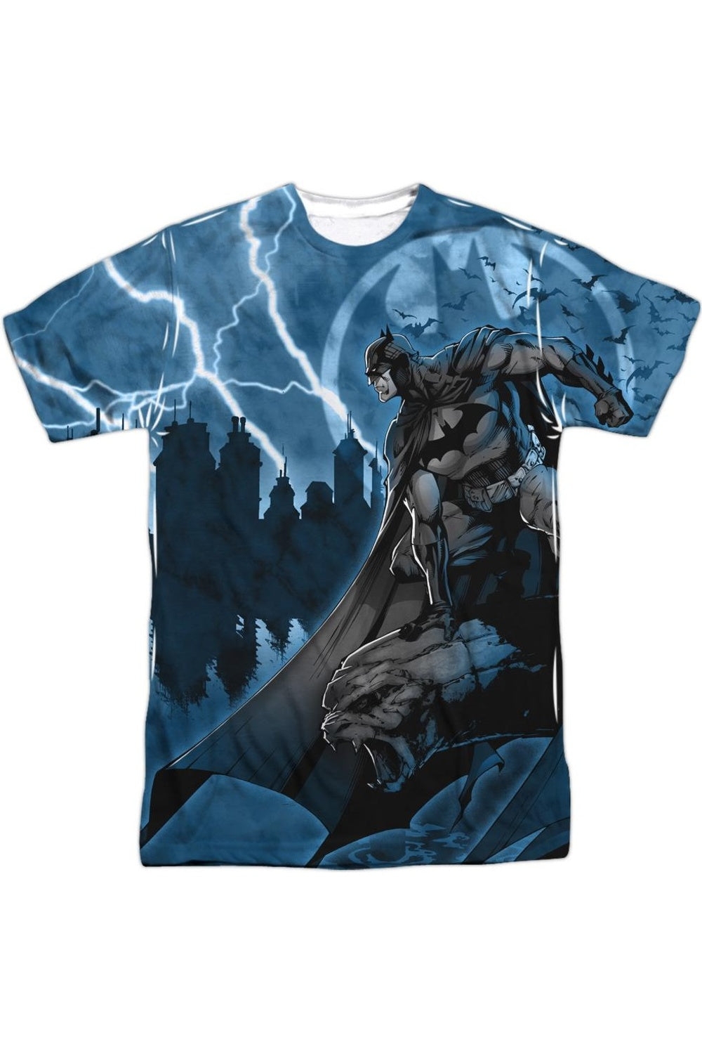 

Футболка с коротким рукавом Batman Lightning Strikes для взрослых из полиэстера Gildan, белый