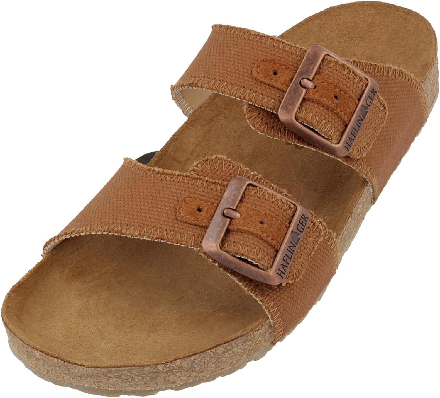 

HAFLINGER Andrea Elegant кожаные сандалии с резиновой подошвой и корковой латексной стелькой Unisex, Camel Canvas 4001