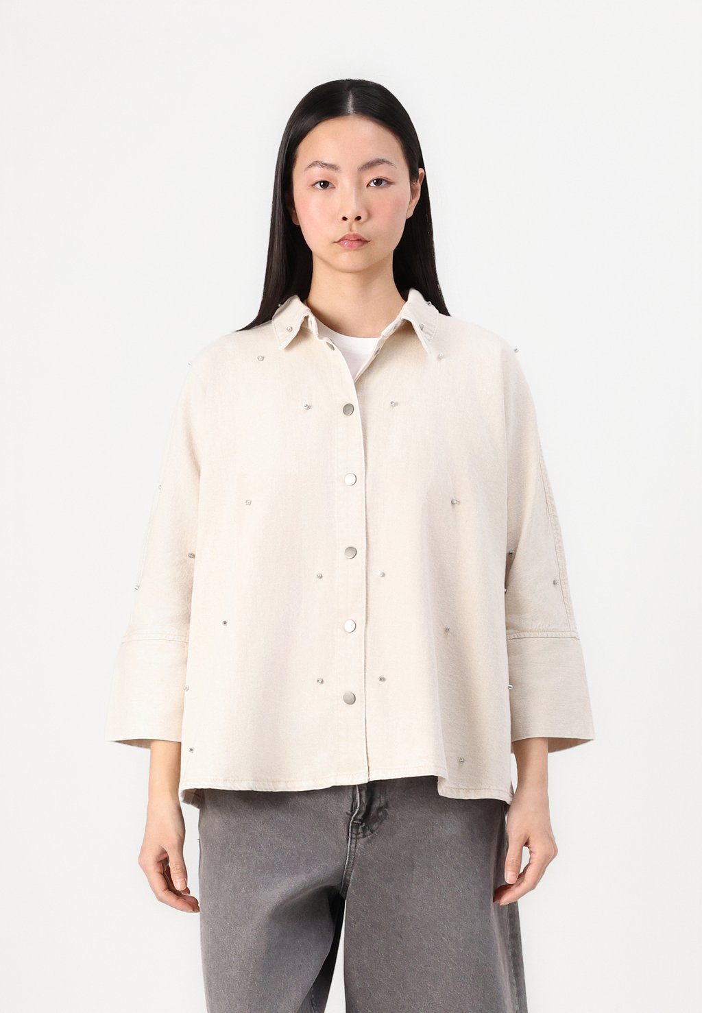 

Блузка на пуговицах ONLGRACE RHINESTONE SHIRT ONLY, серебристый