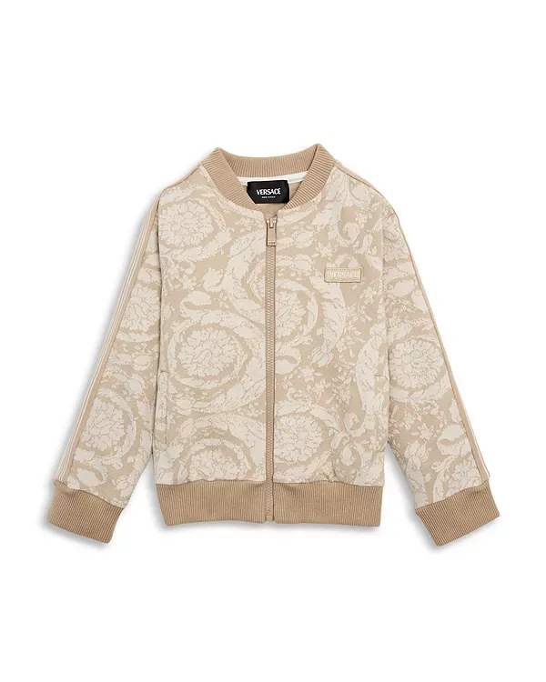 Толстовка на молнии в стиле барокко - для младенцев и маленьких детей. Versace, Whisper+White+Ivory