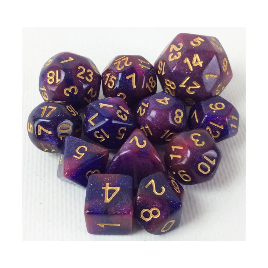 

Набор кубиков Poly — Крабовидная туманность с золотом (12), Dice & Accessories (DGS Games)