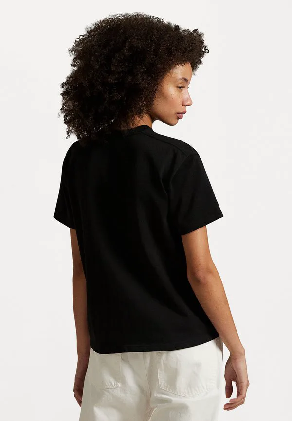 Футболка из хлопкового трикотажа свободного кроя, базовая футболка. Polo Ralph Lauren, Black — фото 3