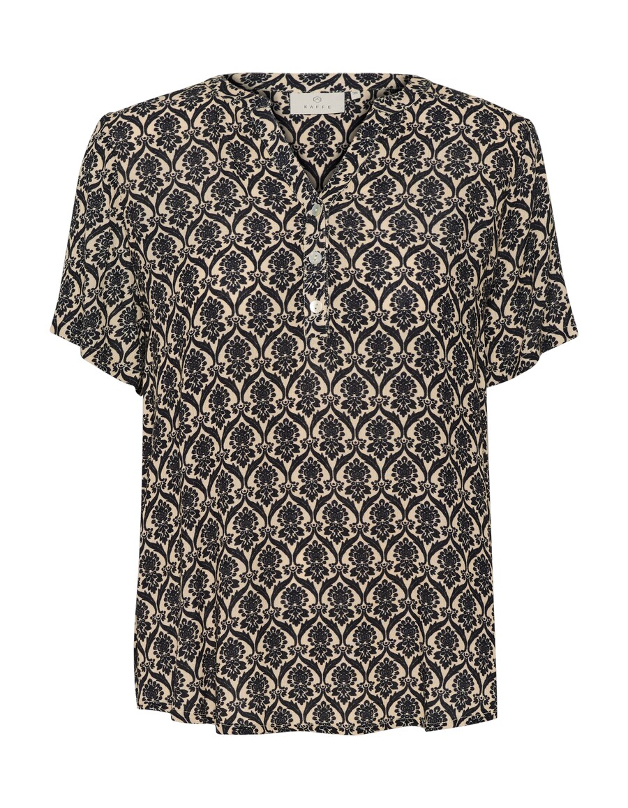 

Блузка с коротким рукавом Kaffe Blouse Alvine, цвет beige/black