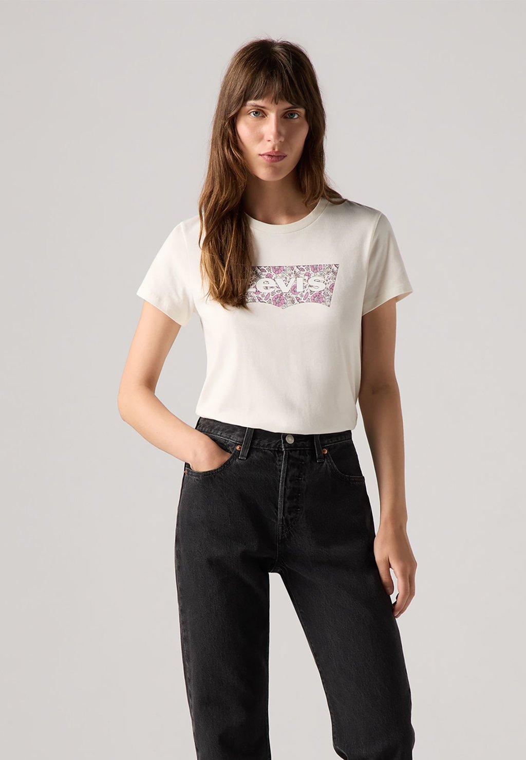 Футболка с принтом THE PERFECT TEE Levi's, слоновая кость — фото 2