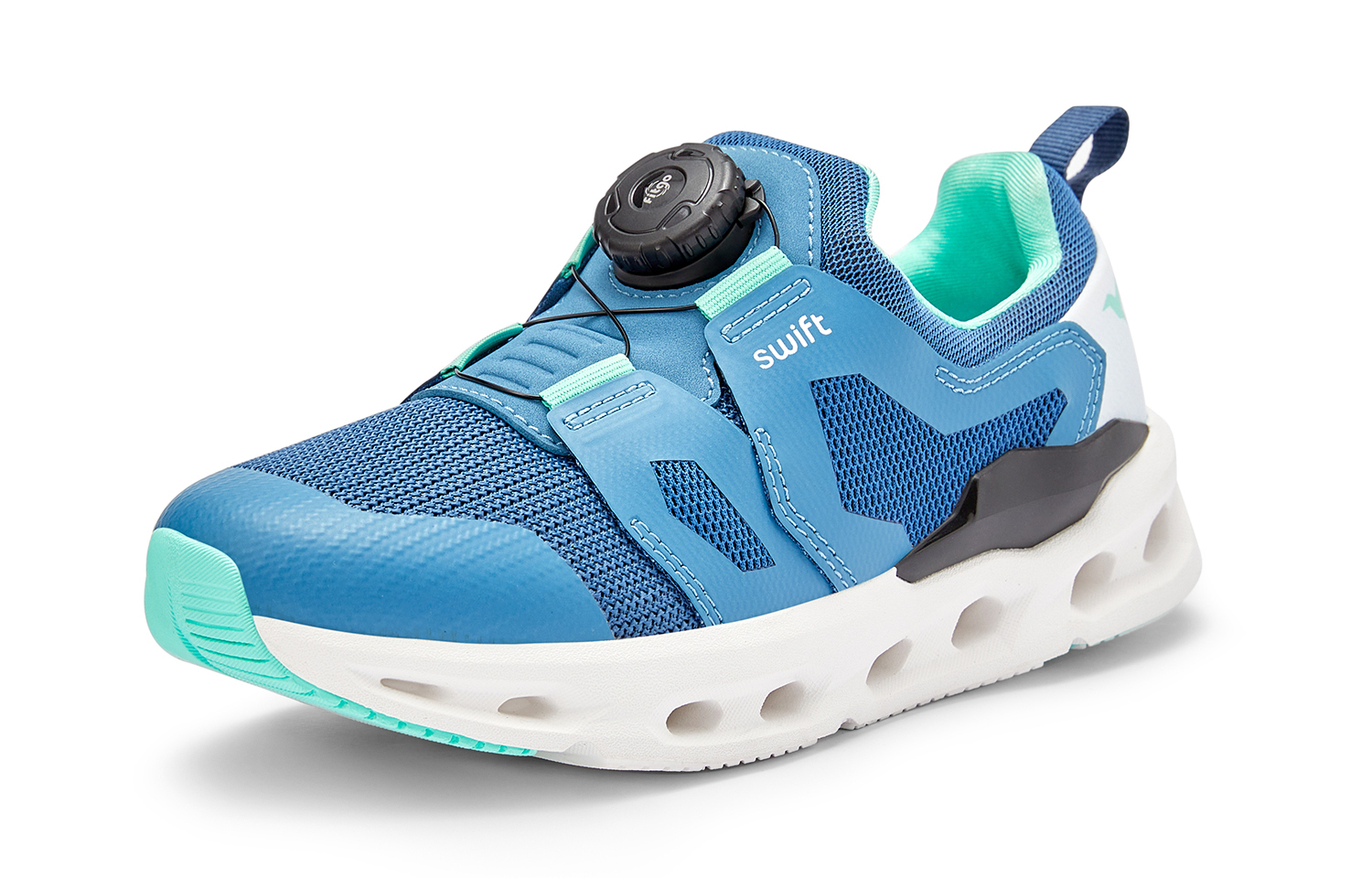 

Амортизация отскок поддержка износостойкость нескользящие низкие детские беговые кроссовки kids' SWIFT, синий